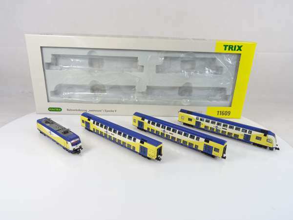 Trix 11609 Doppelstockzug Metronom, sehr gut, aber für Bastler mit OVP,M1:160