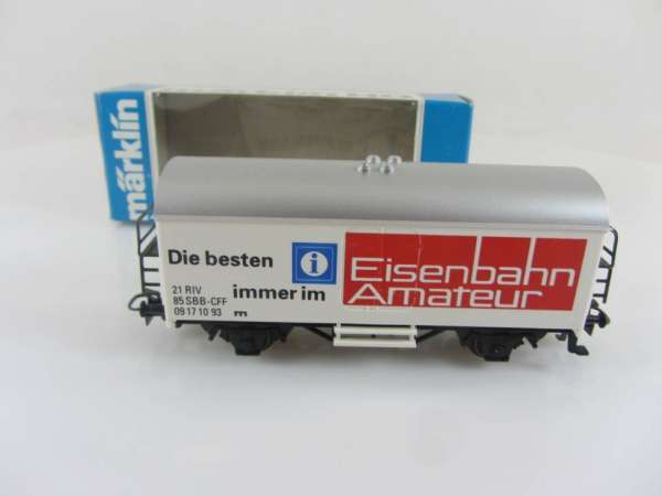 Märklin Basis 4415 Werbewagen Eisenbahn Amateur Schweiz, Sondermodell mit Verpackung