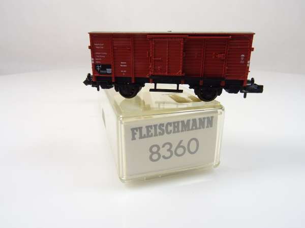Fleischmann 8360 Güterwagen G10 der DR braun, sehr gut mit OVP, M1:160