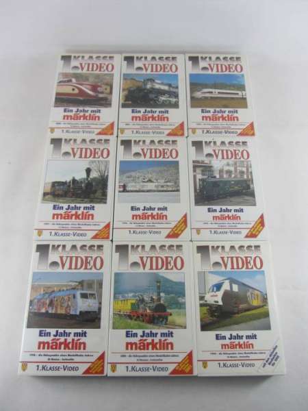 Eisenbahn Video 9 VHS-Kasetten, 1 Jahr mit Märklin, gebraucht
