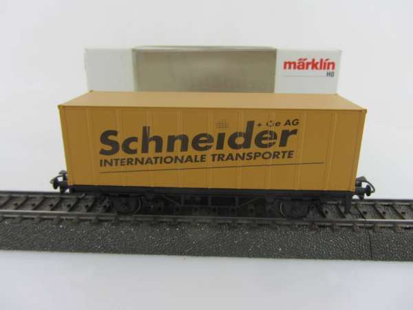 Märklin Basis 4481 Containerwagen Schneider Transporte SBB mit OVP