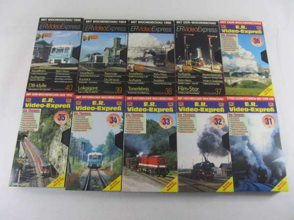 Eisenbahn Video 10 VHS-Kasetten, E.R. Hagen von Ortloff, Nr. 31-40, gebraucht