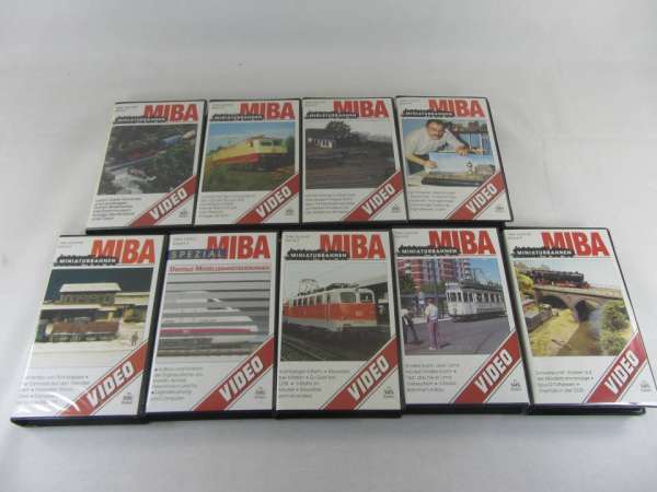 Eisenbahn Video 9 VHS-Kasetten, MIBA (II), gebraucht